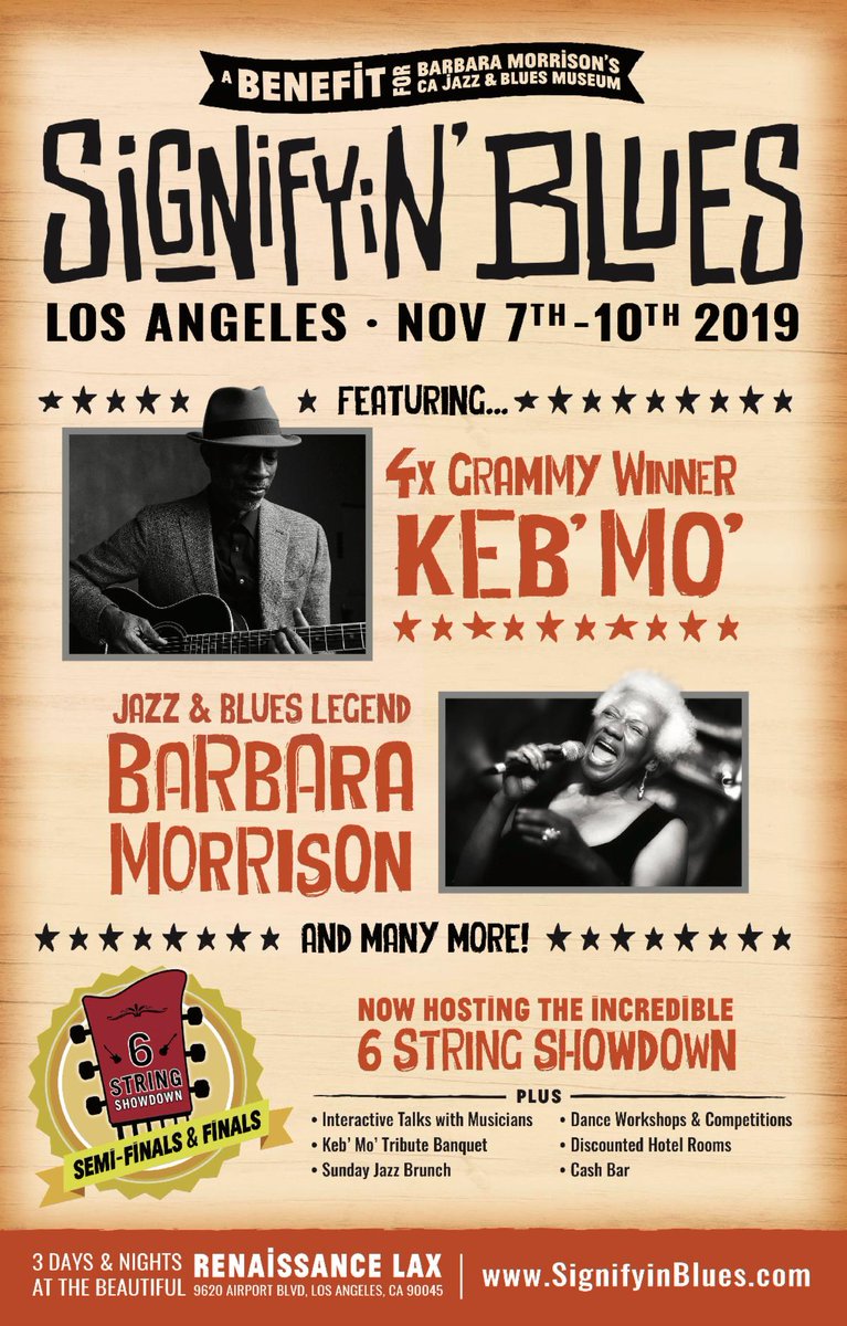THE_BMPAC's tweet photo. Don't Miss Keb' Mo' &amp; Barbara Nov 8-10th at Renaissance LAX for Signifyin' Blues Fest https://t.co/EOy6dh8Qbs https://t.co/0QzaAK4zHr