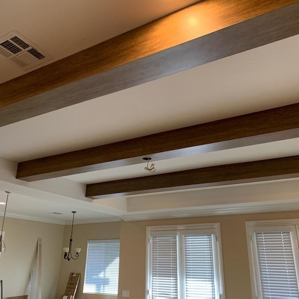 BrandonBozarth4's tweet photo. These Faux beams came out great! What do you guys think? 
#FauxBeams 
#BCWLasVegas https://t.co/HJBOuJpjEE