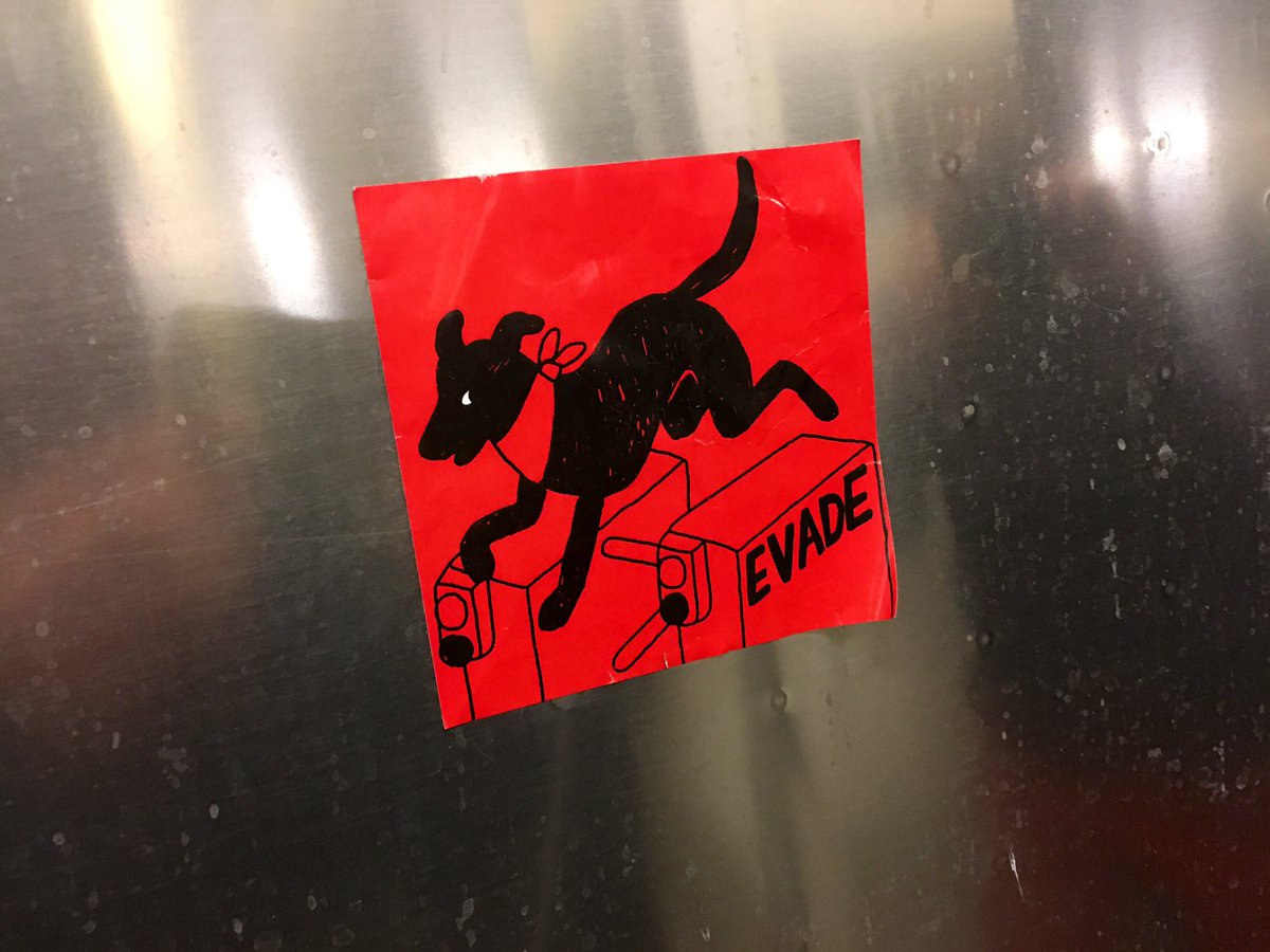 AshAgony's tweet photo. Protesters decorated the walls & trains during the #FTP march in Brooklyn earlier tonite. You can tell that they were inspired by the #EvasionMasiva protests in Chile. #SwipeItForward https://t.co/8wL1yLobe0