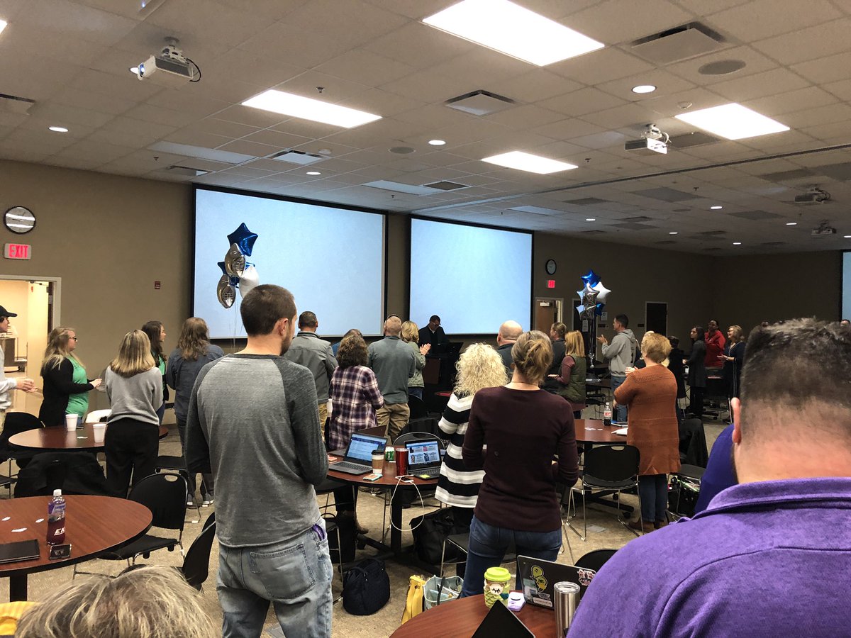 Sharper70bc's tweet photo. Thanks for the mashup-techno-vocabulary lesson disguised in a keynote address about #kydigcit!  @martypark is a rockstar - proof was in the 90s rock intro... https://t.co/YGZ2uSayxf