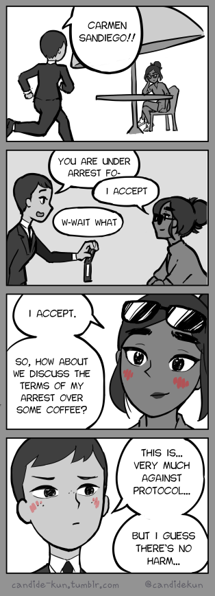 The red string of fate?

Part 4 of 4
#CarmenSandiego #comics 