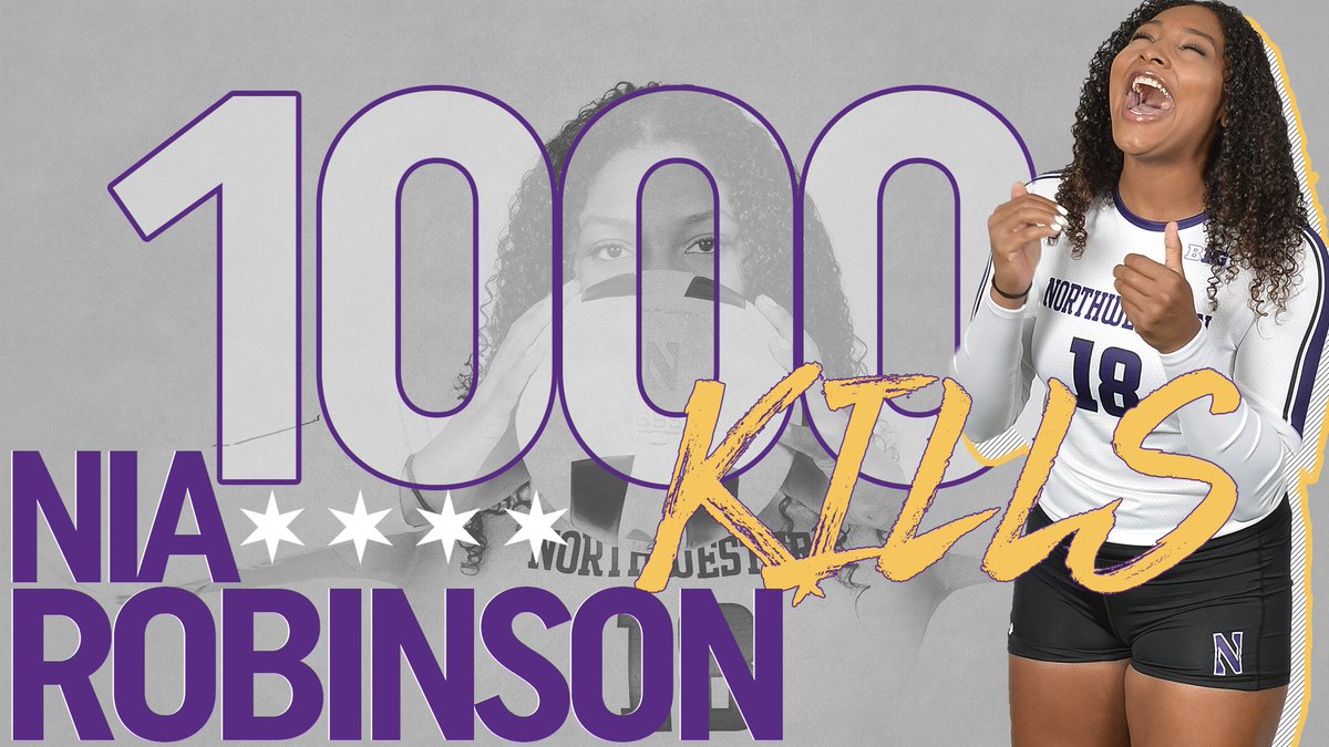 NUVball's tweet photo. How about a #B1G win and her 1000th career kill ๐
Not a bad night for @nia_robinson2 ๐ฅ๐ฅ๐ฅ
#B1GCats x #CTG https://t.co/0jwW0gRC9L