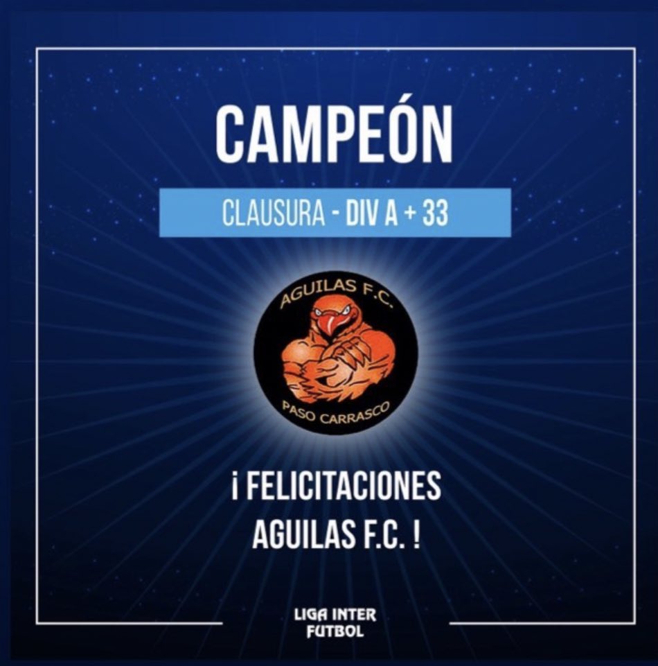 Águilas Campeón de la divisional A+33