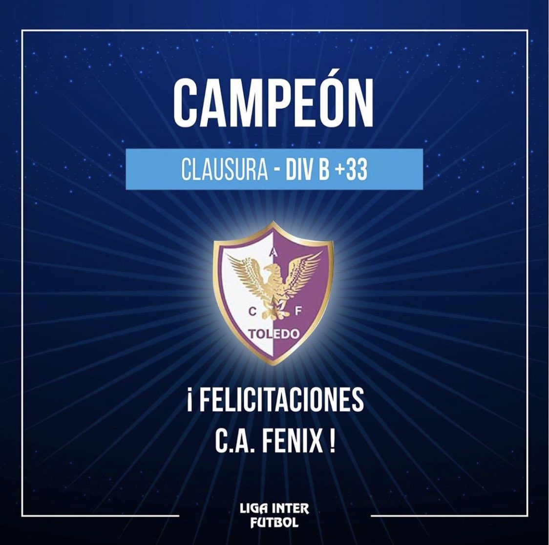 Fénix Campeón de la divisional B+33