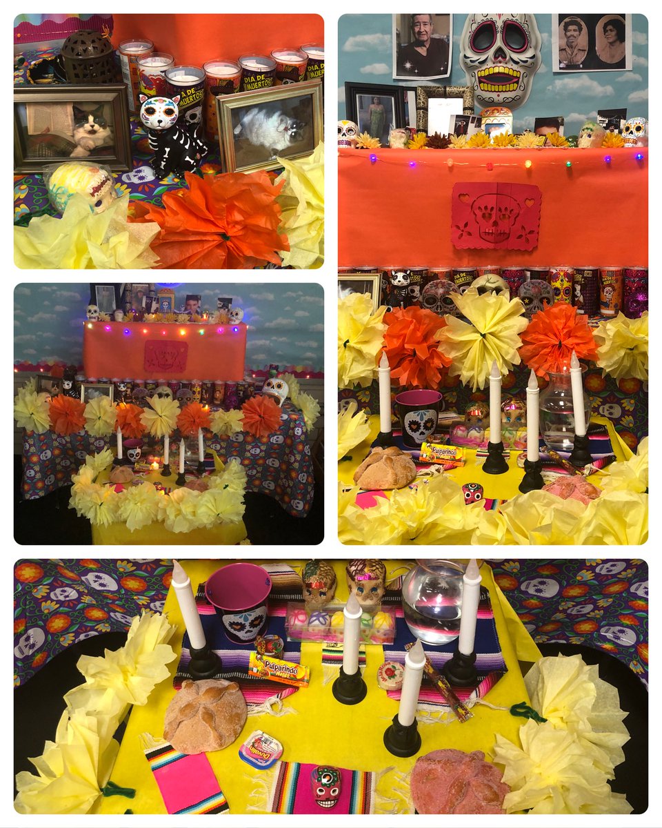 Wooten4th's tweet photo. Really proud of our altares for Dia De Los Muertos! We remember our loved ones every day! #DiaDeLosMuertos #DayoftheDead #AltarDeMuertos #altares #wootenwarrior #culture #celebratingstudentsculture #missyou https://t.co/qNw20uIQBz