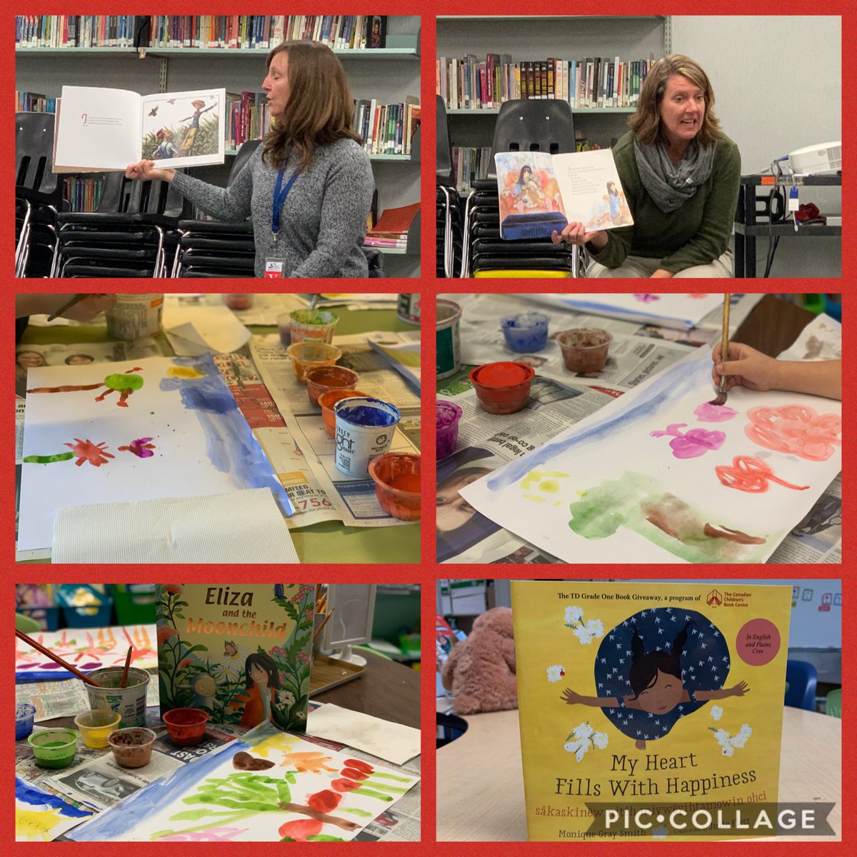 So much #JoyofReading at McCloskey today on our special Cozy Reading Pyjama Day: stories from Ms. Jessie and <a href="/KvogelVogel/">kristen vogel</a> visualizing and painting pictures for Eliza &amp; the Moonchild, Expert Reading and Buddy Reading and a free book from the TD Grade 1 Book Giveaway! 📖 ❤️