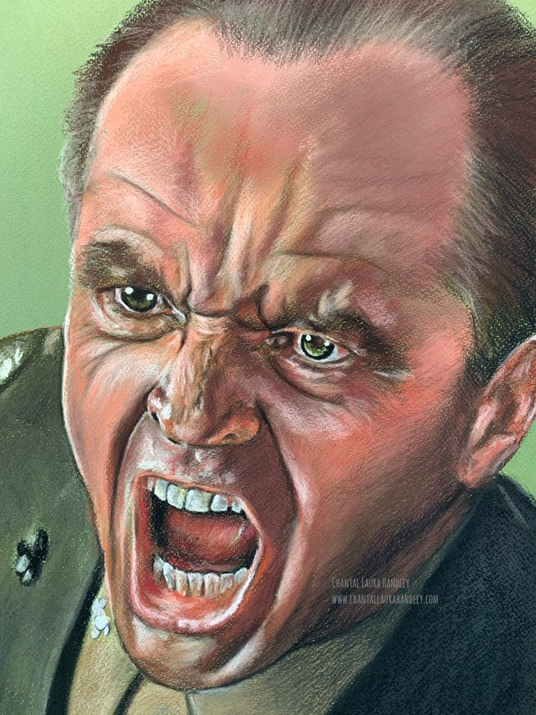 ChantalHandley's tweet photo. Just finished Base Commander Colonel Nathan Jessup (Jack Nicholson) A3 original pastel artwork. Sold. #afewgoodmen #JackNicholson #coloneljessup #pastelartwork #youcanthandlethetruth https://t.co/FU6LGL7wxJ https://t.co/mqWOZxCbXg