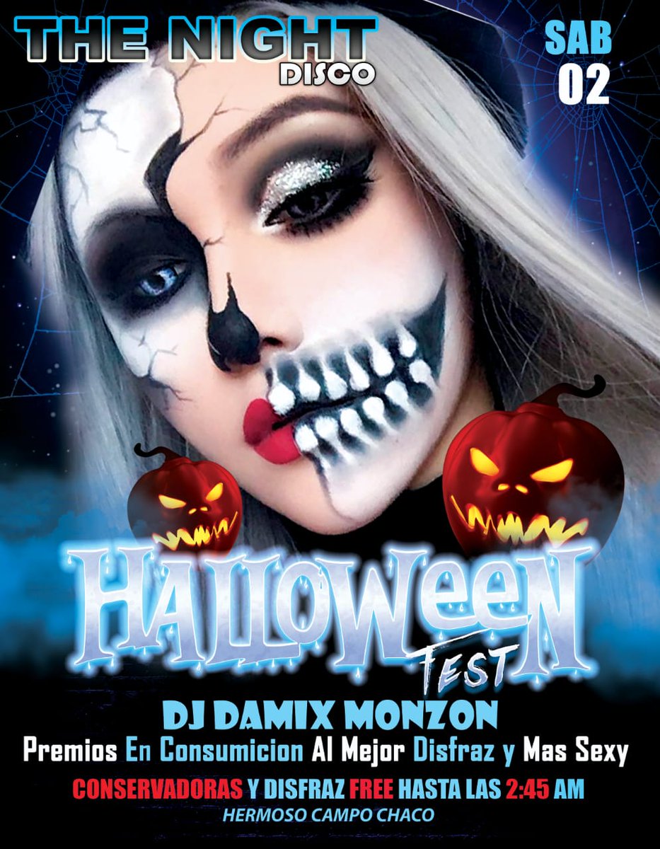 The_Night_Disco's tweet photo. Sábado 2 #HalloweenFest
Dj Damix Monzón
Conservadoras free hasta las 2:45
Entrada free con disfraz hasta las 2:45 https://t.co/HlKRrSSjn8