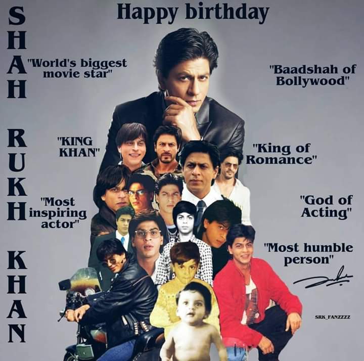  Bollywood king of romance shahrukh Khan sir 
Happy birthday to you sir 