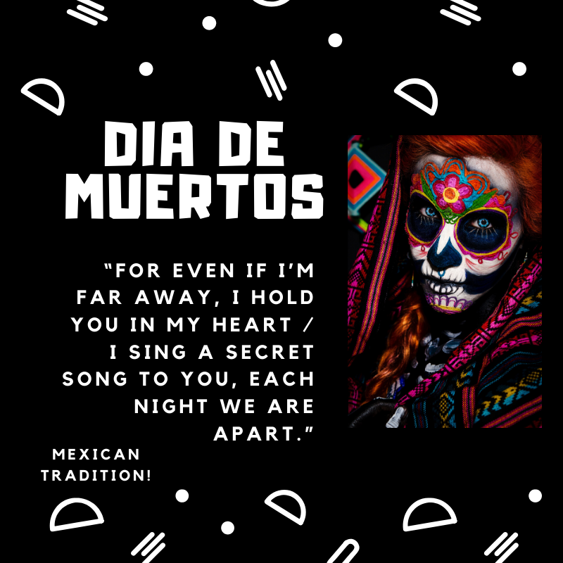 uvumss's tweet photo. Dia de Muertos, or Day of the Dead, is a traditional Mexican cultural holiday celebrated every Nov. 1 and 2. "Día de los Muertos is a way to honor and remember the people that have died, come to terms with your own mortality and celebrate life." https://t.co/vLAC9Ubf5y