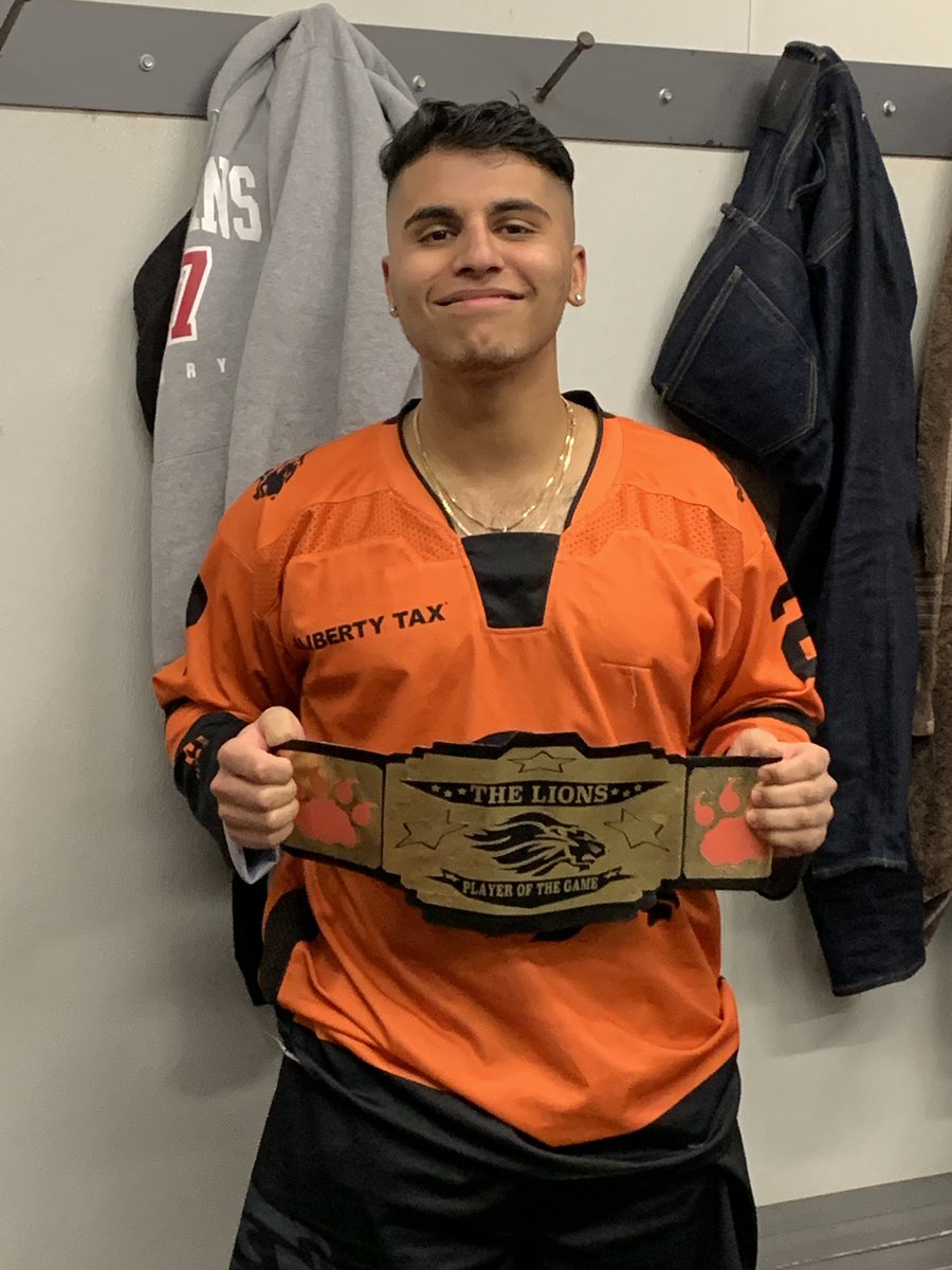 LionsBallHky's tweet photo. Big 3-1 W for the boys! Amoon “Loooooch” Datoo with today’s players of the game. He got the ball deep and put the ball on net. Hell of a game bud. Stay tune for his next LinkedIn post @adatoo2 #NetworkingAlways #LionsNation 

Oh and he also got the GWG. Who would have thought 😱 https://t.co/6vd0fkhflW