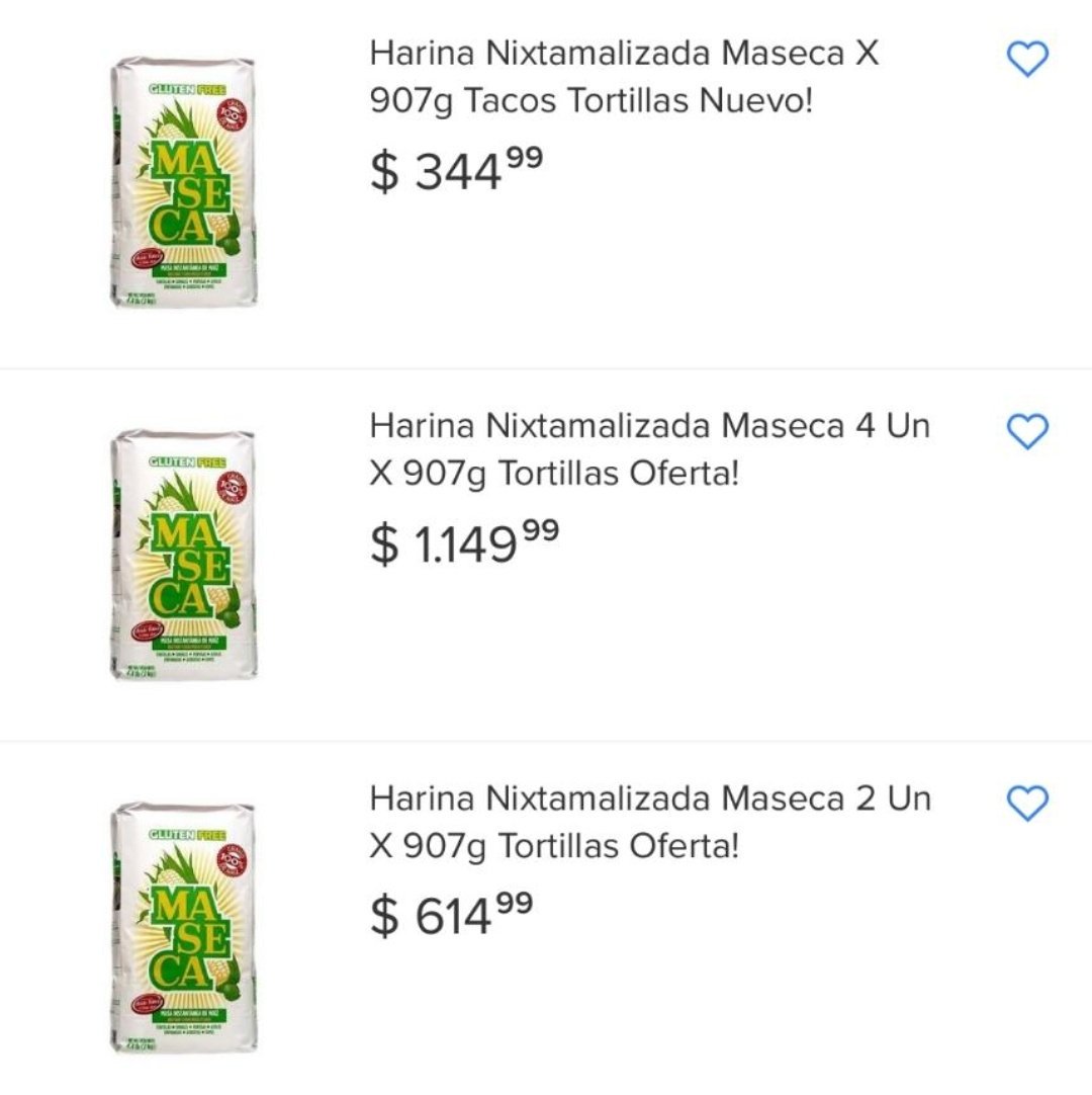 Lo chistoso es que en Buenos Aires si venden Maseca.