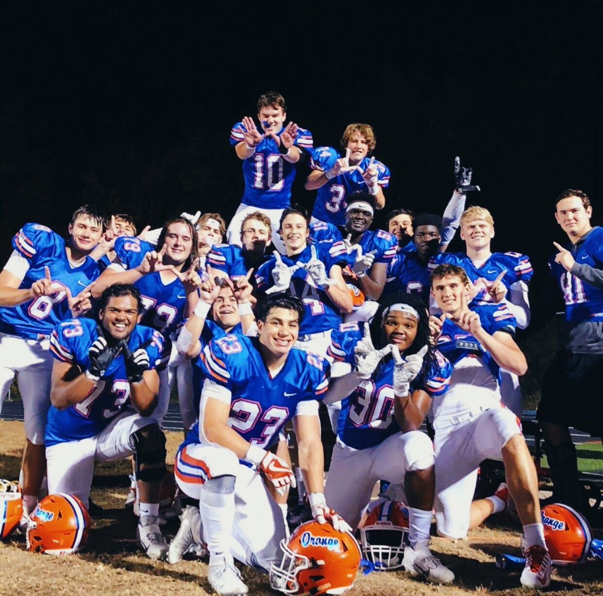 At their best when we needed them the most.   These guys are OUTRIGHT OCC Champions.  Honored to be their coach.  Way to finish the job tonight boys.    Proud, Never Satisfied.  🍊Pride