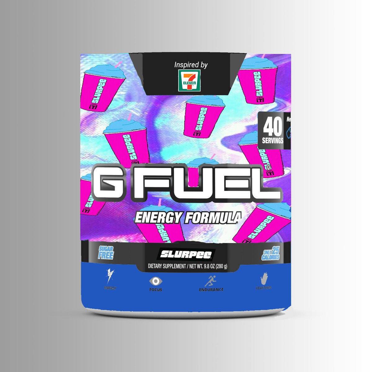 Roblox7Eleven's tweet image. Introducing: The new GFuel Slurpee flavour! Inspired by 7-Eleven.
