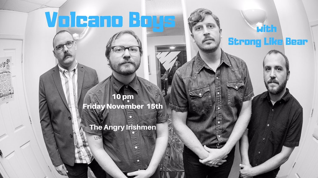VolcanoBoys's tweet photo. Two great upcoming shows! Thursday Nov 7th at @xBklive for @IPRStudioOne 6:30 FREE! Then Friday Nov 15th in Ames at The Angry Irishman! #vboys #vboyslive https://t.co/Yp6XnmJZdv