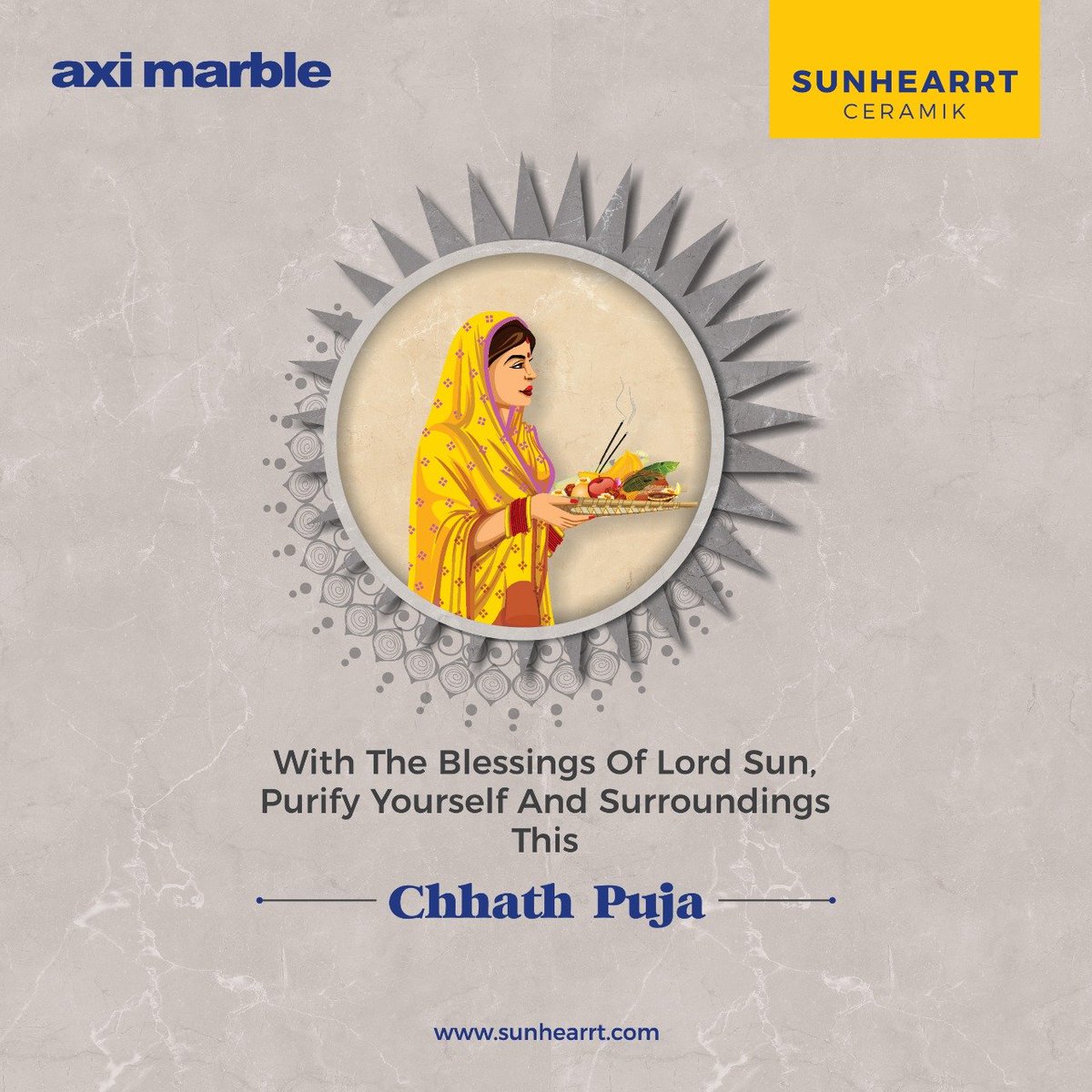sunhearrt's tweet photo. "With the blessings of lord sun, Purify yourself and surroundings this Chhath Puja."

#Chhathpuja #godblessing #lordsun #sunhearrtceramik #DigitalwallTiles #WallDecore #Multiplesize #homedecor #Innovation #Gujarat #india #morbi

https://t.co/22af5ZzWnX https://t.co/0uQTDcV15C