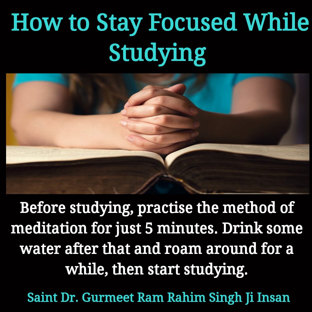 RekhaBansalMom's tweet photo. #StudyTips
#SmartLearningTips
*Before studying, practice the method of meditation for just 5 minutes. Drink some water after that and roam around for a while, then start studying.*
@Gurmeetramrahim ji https://t.co/WoDCP7pCgP
