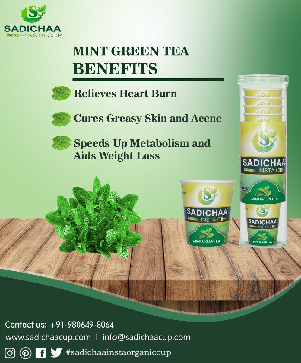 pavandwivedi's tweet photo. Green Tea has a lot of health benefits: here is the list of benefits of mint green tea!
.
#sadichaacup
#sadichaacupinstaorganic
#Fitness
#greentea
#startupindia
#classy #rich #startup
#mintgreentea
#nitiaayog
#healthtips #startups
#SaturdayMotivation
#SaturdayThoughts https://t.co/rHe8s1s5Yp