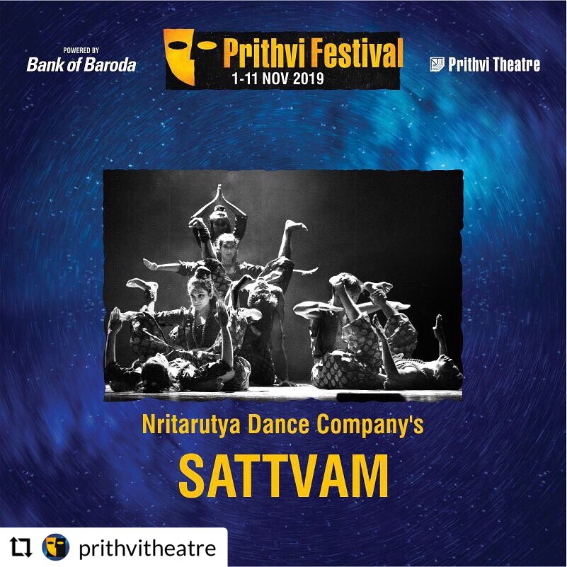 SATTVAM showcases age-old stories in a contemporary context. @PrithviTheatre on Wednesday, 6th November at 8 PM at the #PrithviFestival 2019 powered by @officialbankofbaroda.

Book your tickets now: Available at Prithvi Box Office and on @bookmyshow
#PTF19 #PrithviTheatre  #Dance