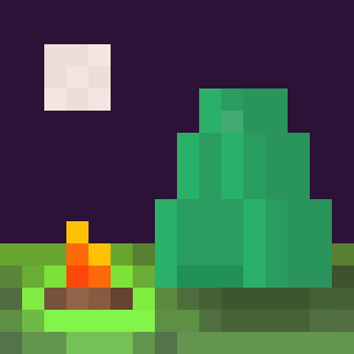 PixWeekly's tweet image. I'm gonna have to finish a little late, but here's a tent and a campfire #octobit's Camping prompt