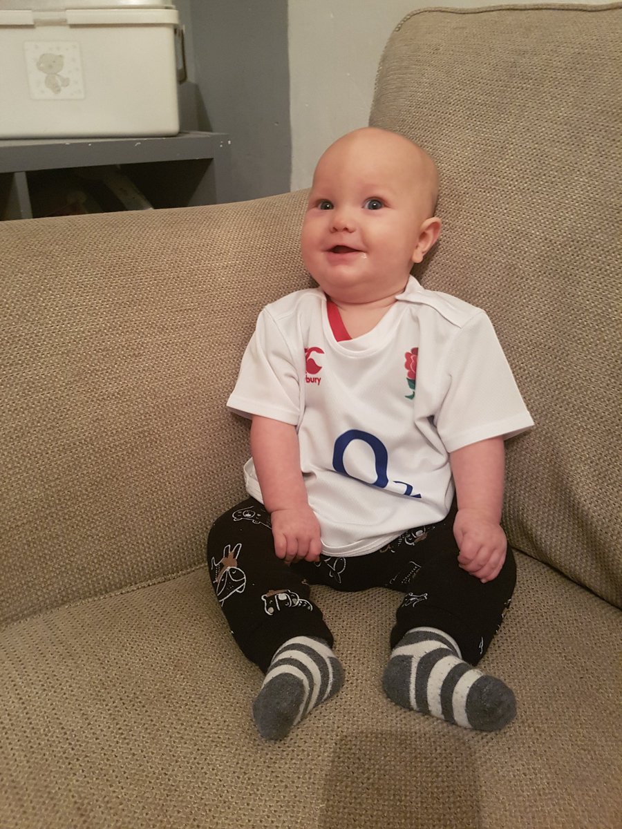 thegeorge1990's tweet photo. Thats me and my little boy fin ready for the final.. come on england!!! @EnglandRugby @rugbyworldcup https://t.co/TnHrjoVKrh