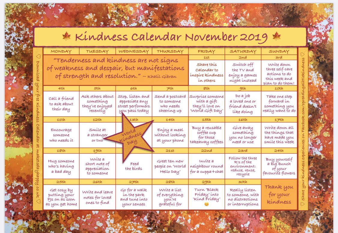 Sharing the hell out of this. #kindnesscalendar