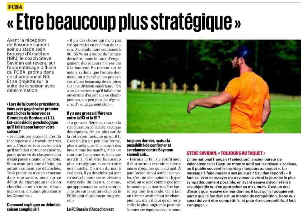 #Media 🗞@Depechedubassin @SAVIDANSTEVE 🧢 @FCBArcachon ⚽️