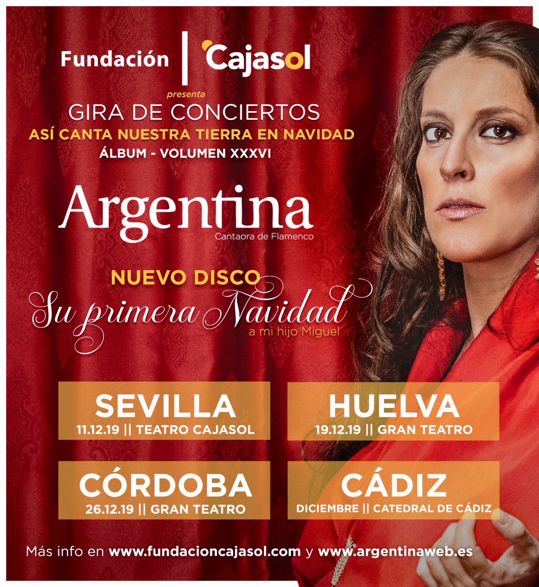 luismibaeza's tweet photo. Próximamente, eventos con motivo del nuevo disco de @ARGENTINAFLAMEN titulado SU PRIMERA NAVIDAD que saldrá a la venta a finales de Noviembre @Cajasol https://t.co/fF1zWSgPwR