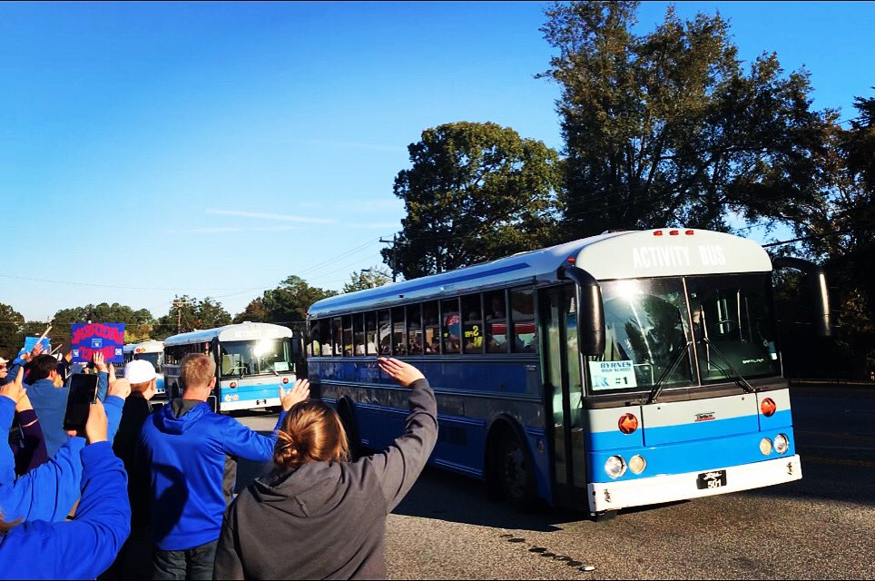 Here we go! The Rebel Regiment is heading to State! See you in Irmo!! Full Tilt! #rebelregiment #rr2k19 #fulltilt2019 #eyeswithpride #byrnes #bhs #WeAreD5 #D5talent #state #irmo #southcarolina #marchingband #band