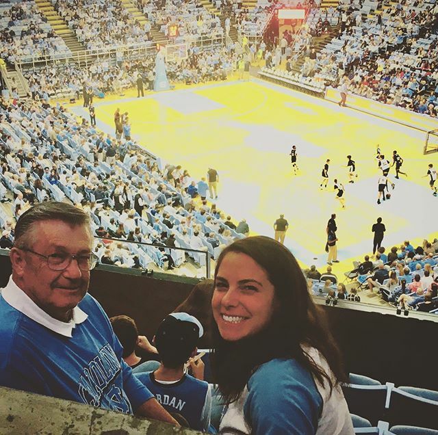 KaitSqua_'s tweet photo. It didn’t seem fair. I’ve lived here for 3 years and he’s lived here for 77. I’ve been to multiple games and he’s never been to one. So we changed that last night. #grandpatime #iagdtbath #goheels https://t.co/XntJoRBRt5 https://t.co/p71ba4F6jJ