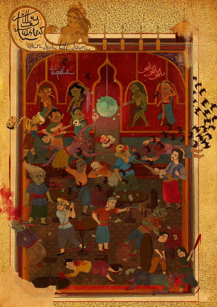 Robert Rodriguez's "From Dusk Till Dawn"in Ottoman  #miniature style by Murat Palta