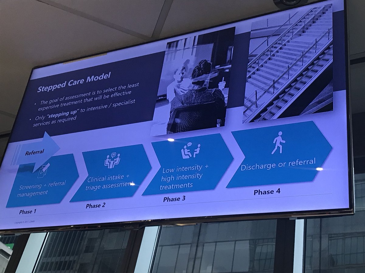 jennifermwilkie's tweet photo. @AlexiaJaouich how the Ontario Structured Psychotherapy work is laying the ground work for integrated stepped care for mood disorders @CAMHnews @CAMH_PSSP @StaffatMOHLTC #SMART2019 https://t.co/8WDEuVyeYf