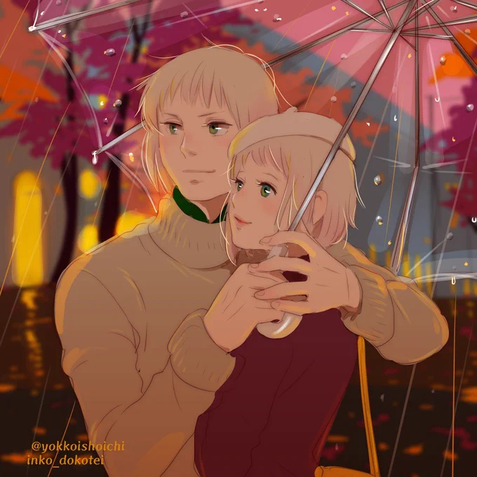 #APHワンドロ版深夜創作60分一本勝負
@Hetalia_1daw
 
中立兄妹で「ビニール傘」
濡れたりして風邪を引くのでないのであるぞ 