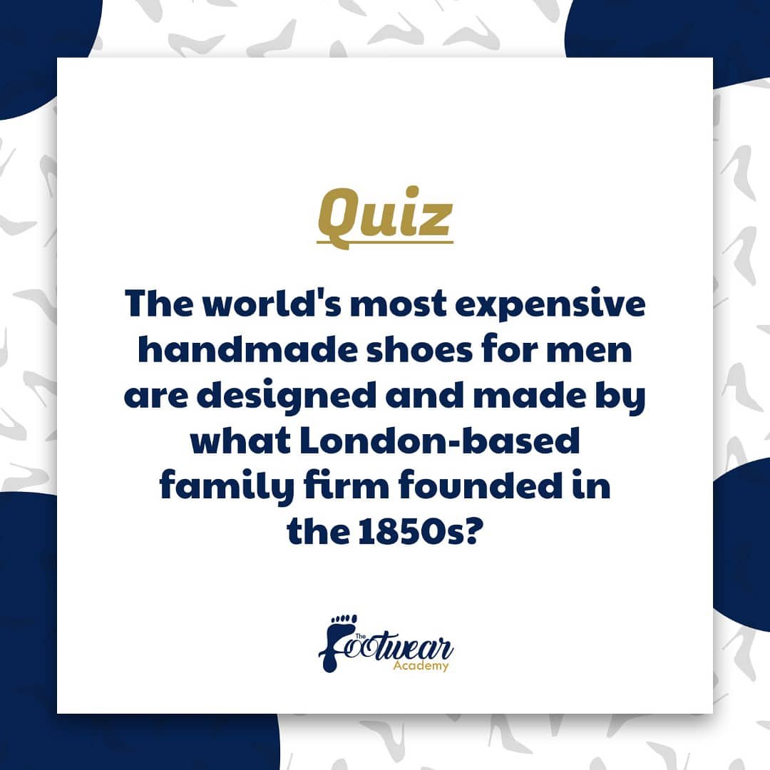 FootwearAcademy's tweet photo. Quiz Time ๐ค
Drop your answers in the comment section below๐๐ป
.
.
.
#thefootwearacademy #thursdayquiz #shoetrivia #shoefun #shoequiz #knowtheanswer #weekend #saturday https://t.co/s7Ls0F9AcX