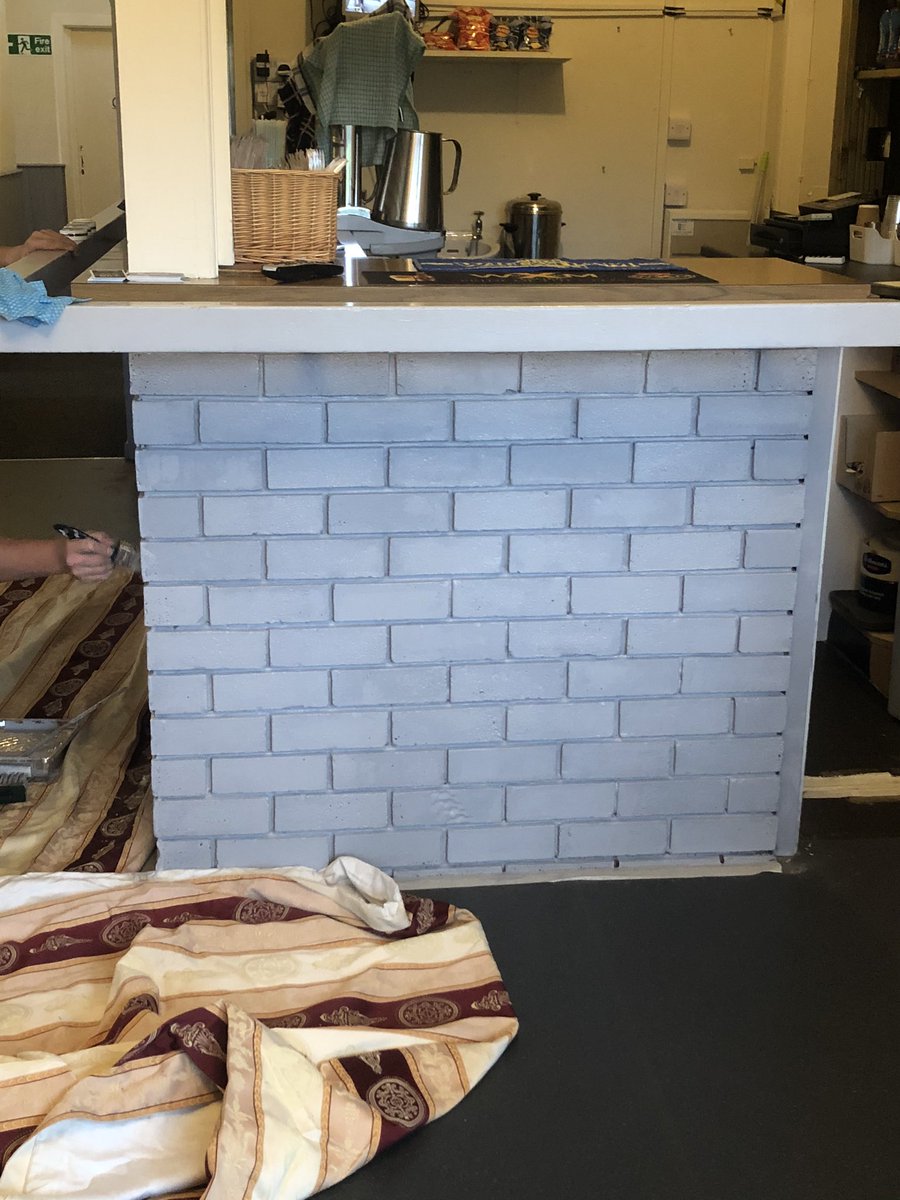 No game on but some fresh paint to smarten the bar area