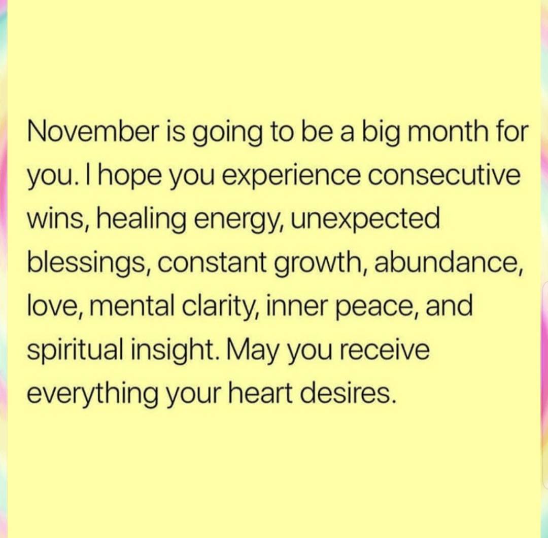 KimMerritt_7's tweet photo. Happy November!  #repeatreminders #getyourfireback #faith #goals #intentionalthinking #intentionalliving #thegiver7 https://t.co/mhUdVb5qr9