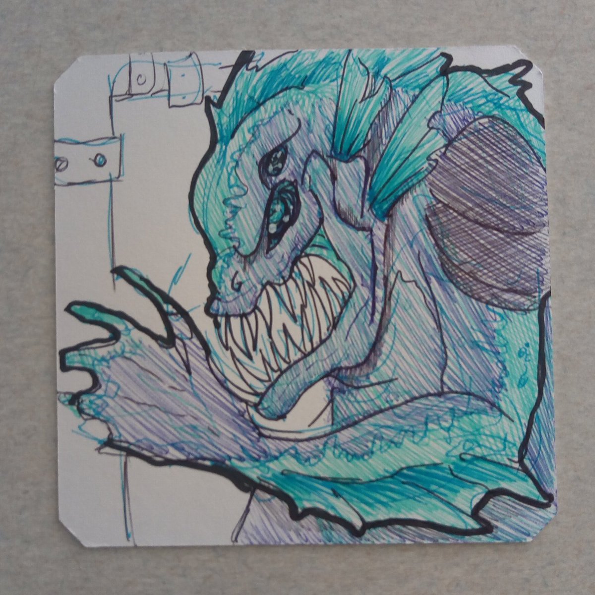 cyan_circuits's tweet photo. Two more Mouthbroader doodles
#DepthsofFear #HHN #HHN29 #cyancircuits https://t.co/JodxPxi3mQ