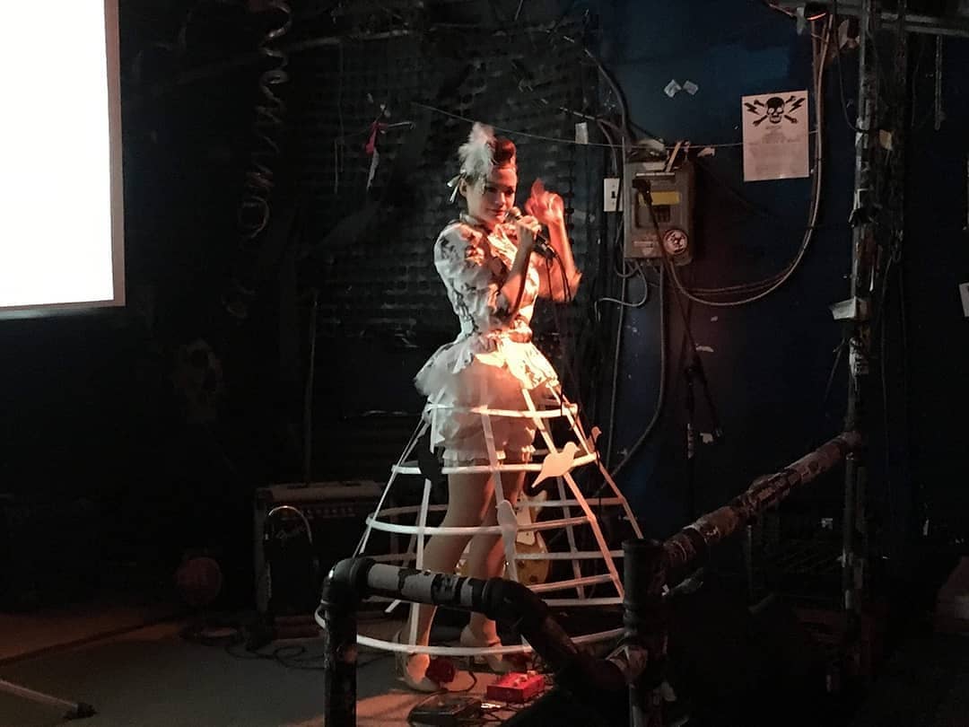 skunkintheroses's tweet photo. Still photo from my world debut at The Bovine in Toronto. November 15, 2018. #toronto #thebovine #music #electroswing #3Dpop #electropop #performanceartist #scumbagthemovie #throwback https://t.co/iMVIV1XsWW