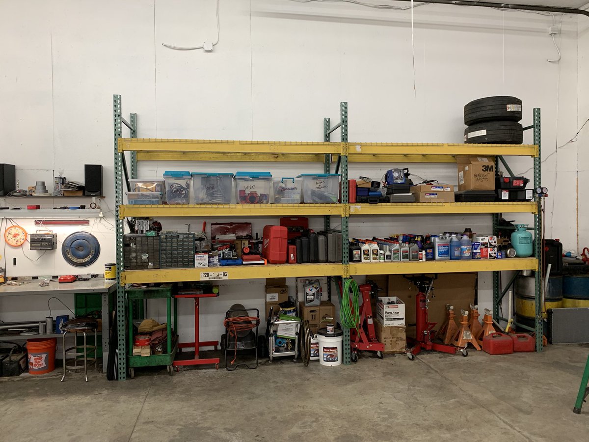 EricTheCarGuy's tweet photo. The before and after of yesterday’s work. I still have more to do but the broad strokes are done. How do you organize your shop? #etcgshop #workshop #palletracking #storage #shopstorage #imsorenow https://t.co/Vk6kBAnQ2X