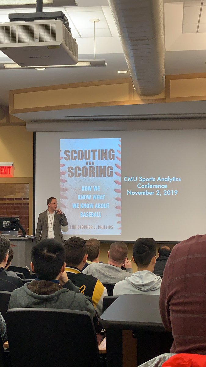 CMU professor Christoper Phillips kicks off our baseball section with his talk on scouting and scoring #CMSAC19