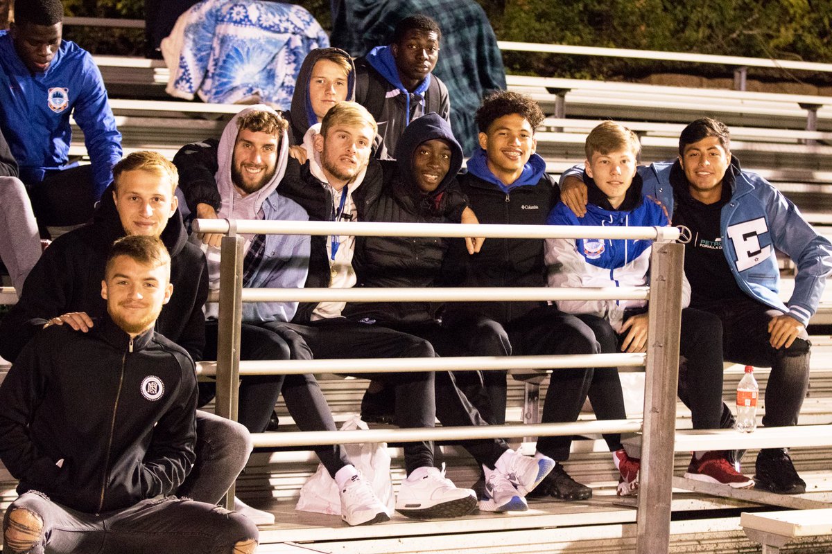 ACAthletics's tweet photo. Players from the Roadrunner men's soccer team showed up to support the women in last night's Region XIV semifinals in Tyler. The men get their turn tonight at 6 p.m., playing at No. 11 Tyler for a berth in the national tournament. @ACRunnersSoccer @angelinacollege https://t.co/9Q1bmBl4E8