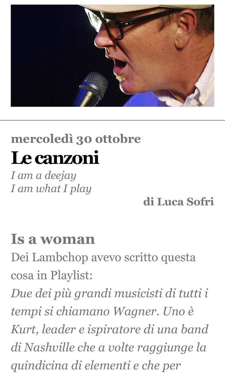 Le Canzoni, ogni giorno per chi sta col Post ilpost.it/2019/10/16/new…