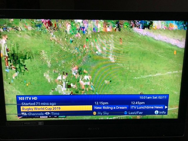 Jonpriestley's tweet photo. Hey @SkyUK this is our reception during the #RugbyWorldCupfinal . You’re worse than useless. That’s why we’re leaving. https://t.co/MPGVixk1Wu