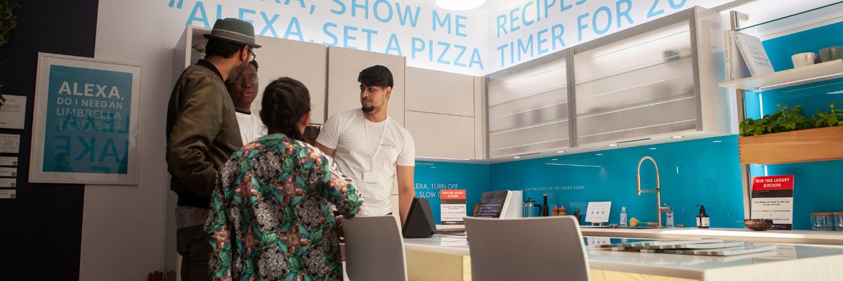 kutchenhaus's tweet photo. Today's the last day you can step into the world of Amazon Alexa Home of Imagination, designed to show you the possibilities of some of the latest smart home tech.

Make sure you head down today and enter the competition to #WIN the Kutchenhaus kitchen on display! #AlexaHOI https://t.co/znG6dT5Pnj