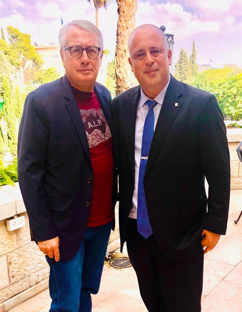 LaborDialogue's tweet photo. Hon. Wayne Swan, Australian Labor Party National President &amp; former Deputy Prime Minister meeting in Jerusalem with Hilik Bar, International Secretary of the Israeli Labor Party @AustralianLabor @IsraelMFA https://t.co/QiIPOLI63p