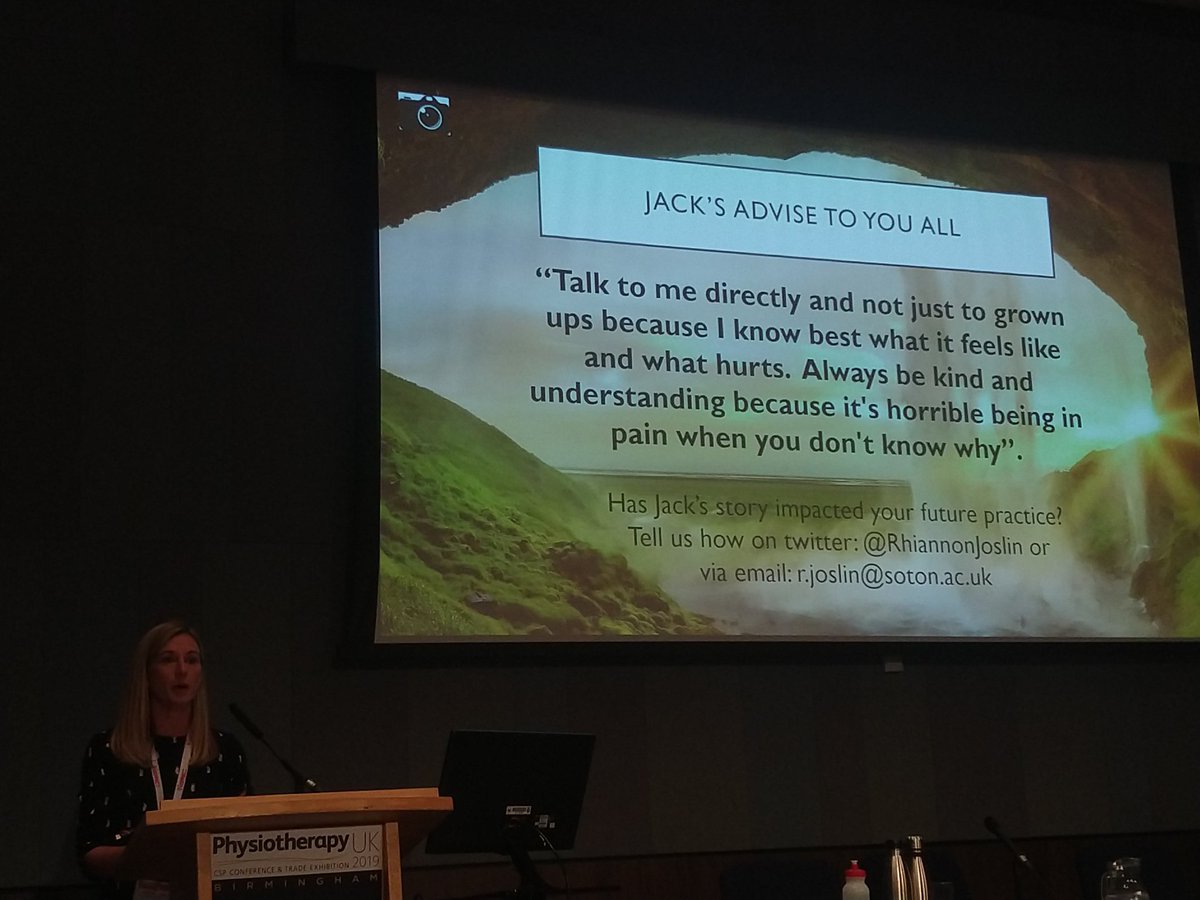 VicHarbottle's tweet photo. Can't really say it any better than Jack! Thank you for taking your story, and thank you @RhiannonJoslin for making it so clear how the child's framework and goals are far more important than our own
#Physio19 #APCPmsk https://t.co/icrmF89vDf