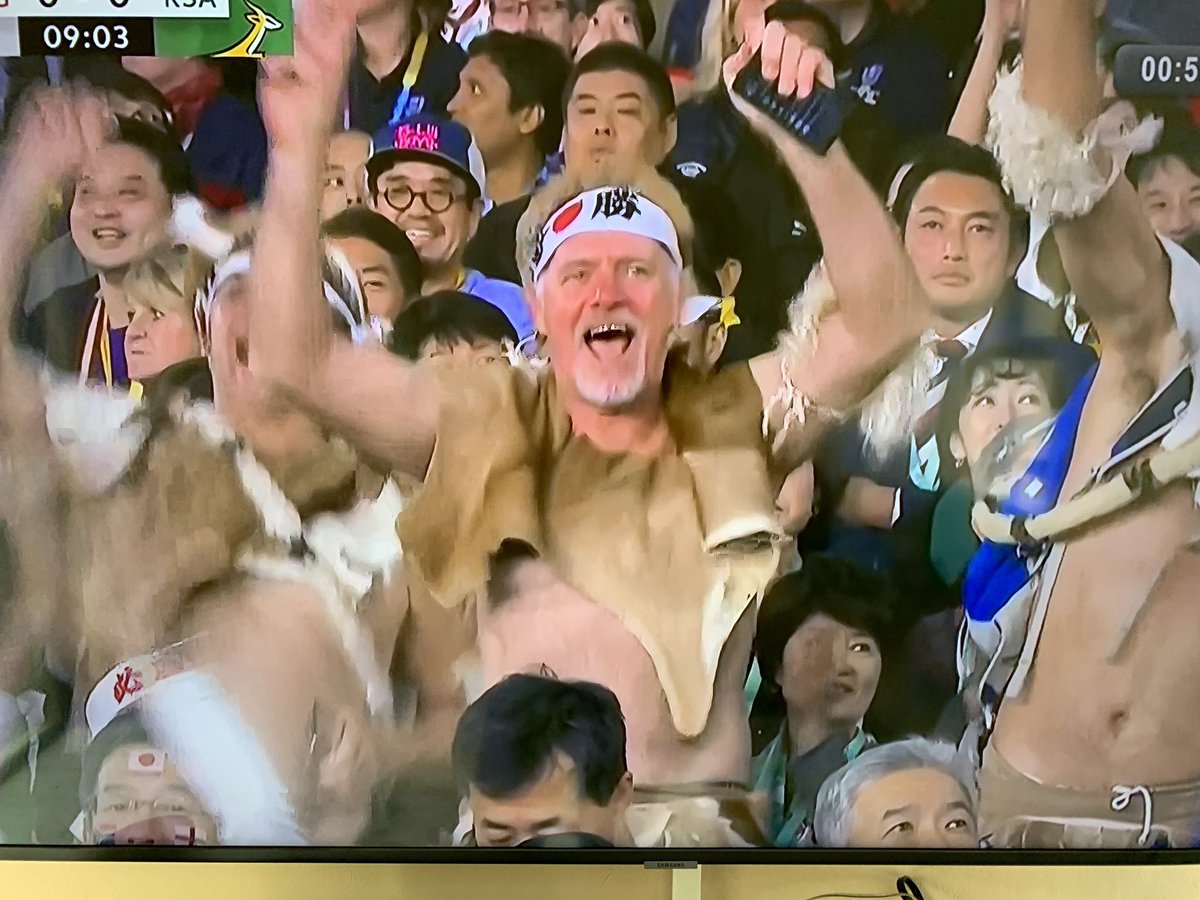 RealAlvinPhiri's tweet photo. Zulu worries spotted in the Yokohama stadium #GoBokke #RWCFinal2019 https://t.co/VKLQlXEdSt