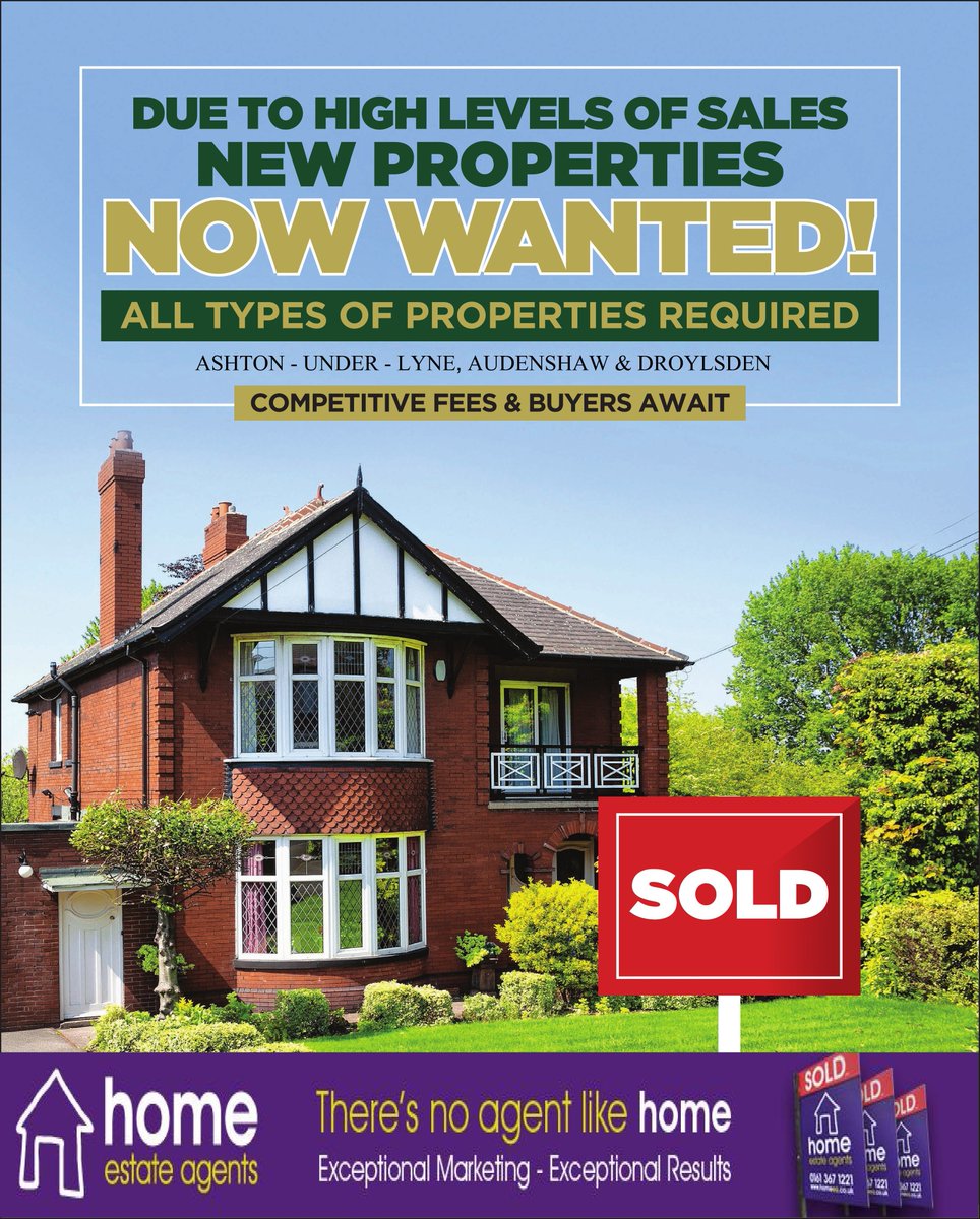 HomeEAAshton's tweet photo. Official figures from Rightmove show that we had offers accepted on over twice as many properties last month than our nearest #Tameside rival!  If you would like a free valuation, give us a call on 0161 304 0000 #sales #properties https://t.co/5ffIeAYrRY