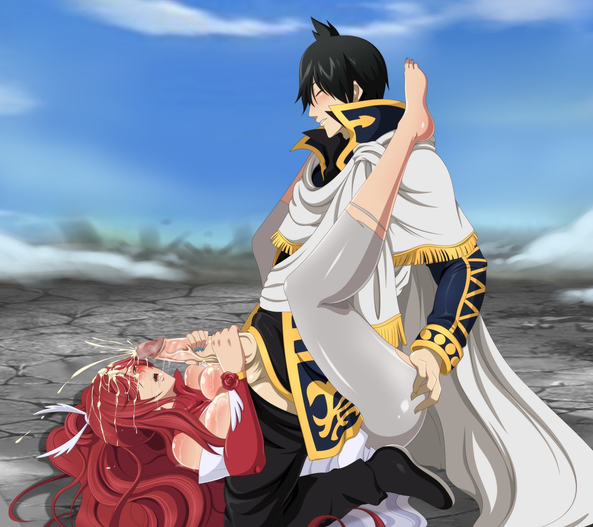 Erza: A-AGHHHH Z-ZEREF--SAMAAAApic.twitter.com/NlSRnMeQw1. 