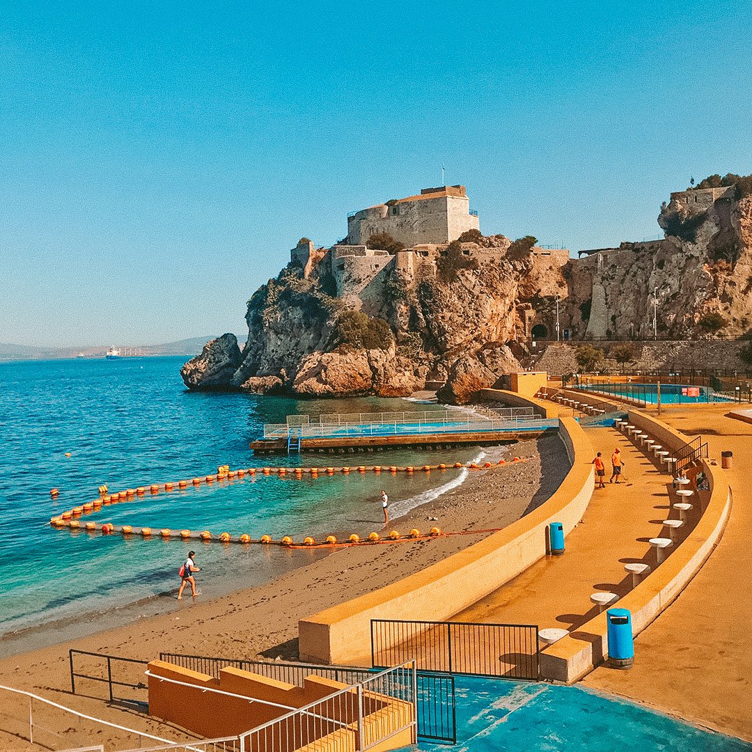 Camp Bay, a little gem of a lido, closely guarded by historical Parson's  Lodge #VisitGibraltar